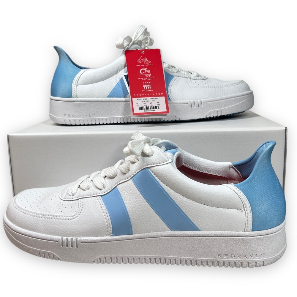 Redvanly Contender Spikeless Mens Golf‎ Shoes White Sky Blue Size 12 NEW